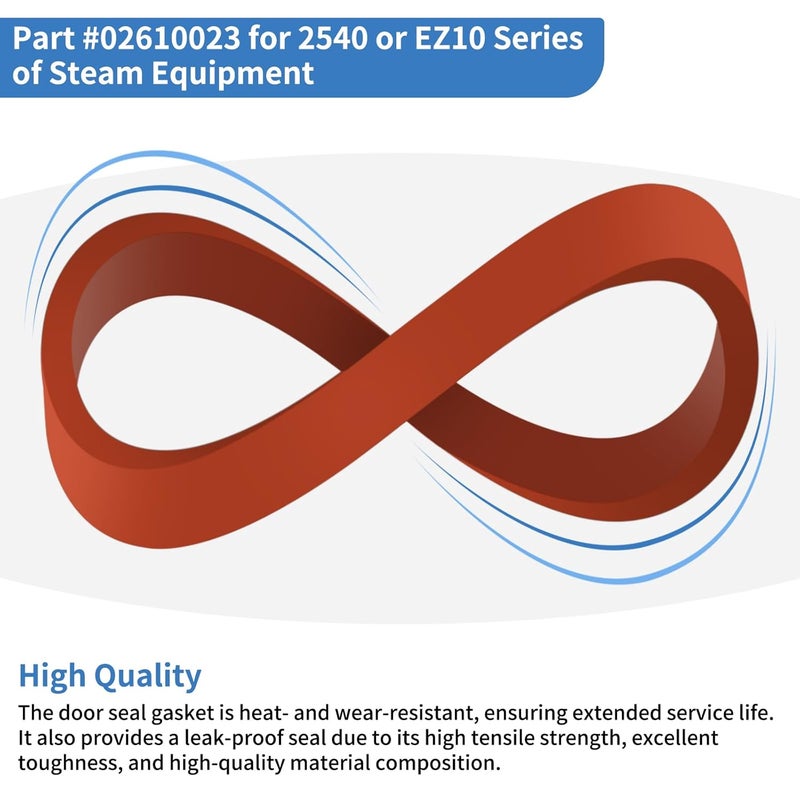 reedaw 2540 EZ10 for Tuttnauer Door Gasket Series 2540, 2540M, 2540MK, 2540E, 2540EA, 2540EK, EZ10K Door Seal Replacement Part #02610023 (NOT for 2340 Series) - Image 5